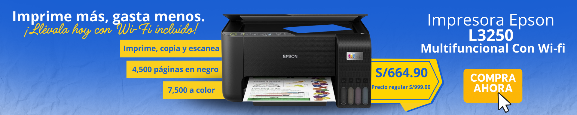 Impresora Epson L3250 Multifuncional Con Wi Fi