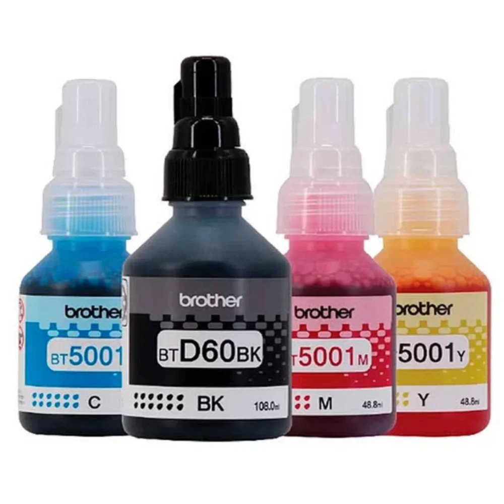 Kit Tinta Brother BT5001 3PK TANK BTD60BK Cyan Magenta Amarillo Negro - Imagen 2