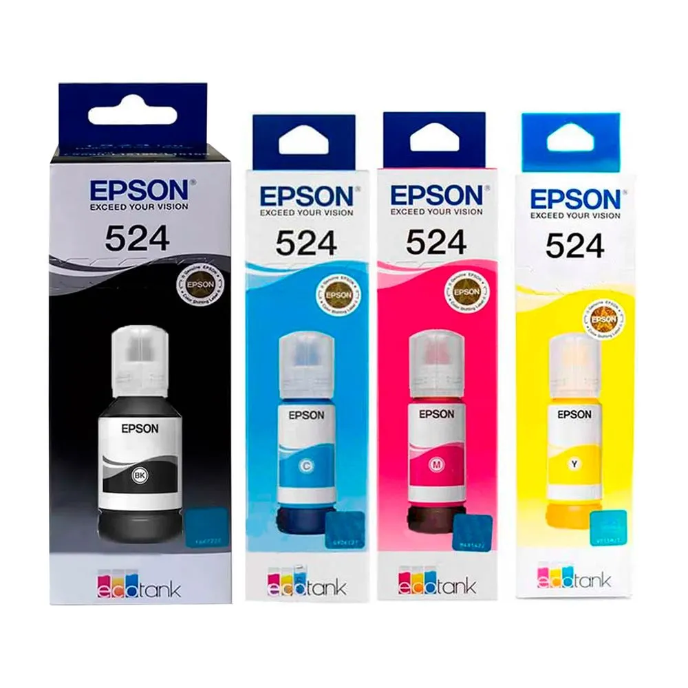 Kit Tinta Epson T524 Negro Cian Magenta Amarillo A3 L15150
