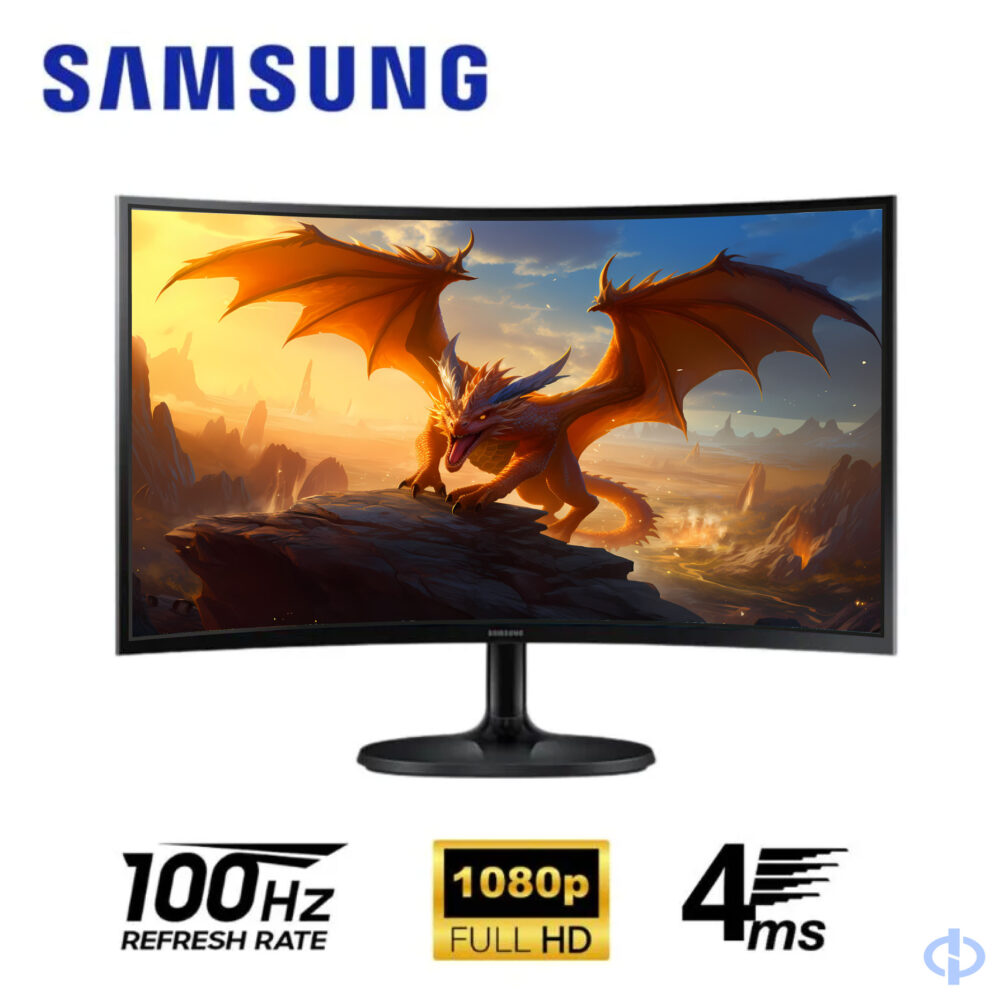 Monitor Curvo Samsung Ls24D360Galxpe 24&Quot; Fhd 100Hz Hdmi Vga