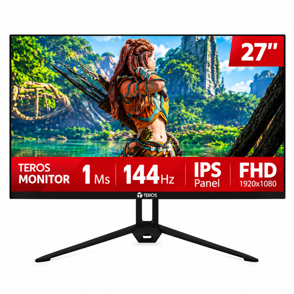 Monitor Gaming Teros TE-2714S 27" FHD IPS 144Hz 1ms – Negro HDMI/DP