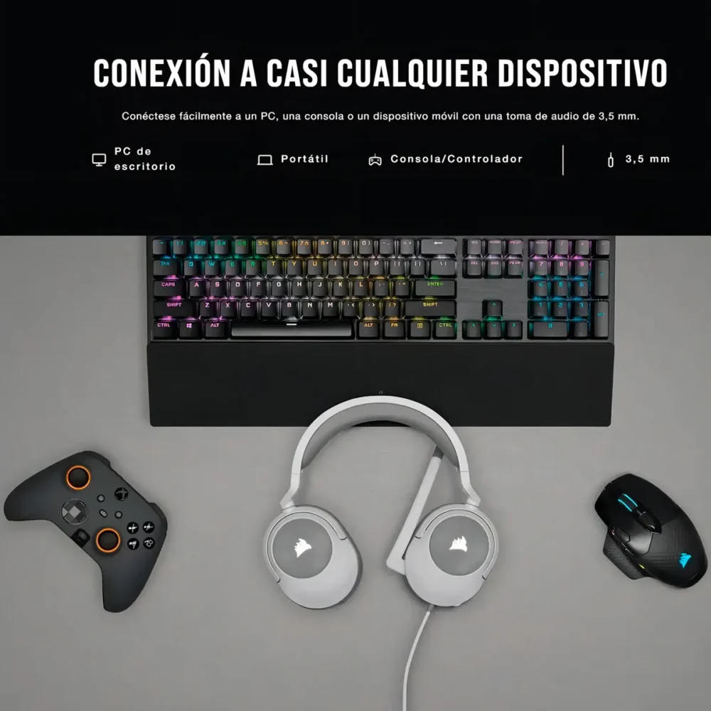 Auriculares Corsair Hs55 Stereo (Ca-9011261-Na) Color Blanco