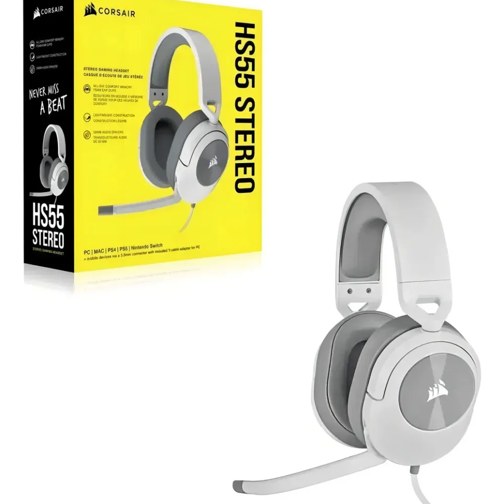 Auriculares Corsair Hs55 Stereo (Ca-9011261-Na) Color Blanco