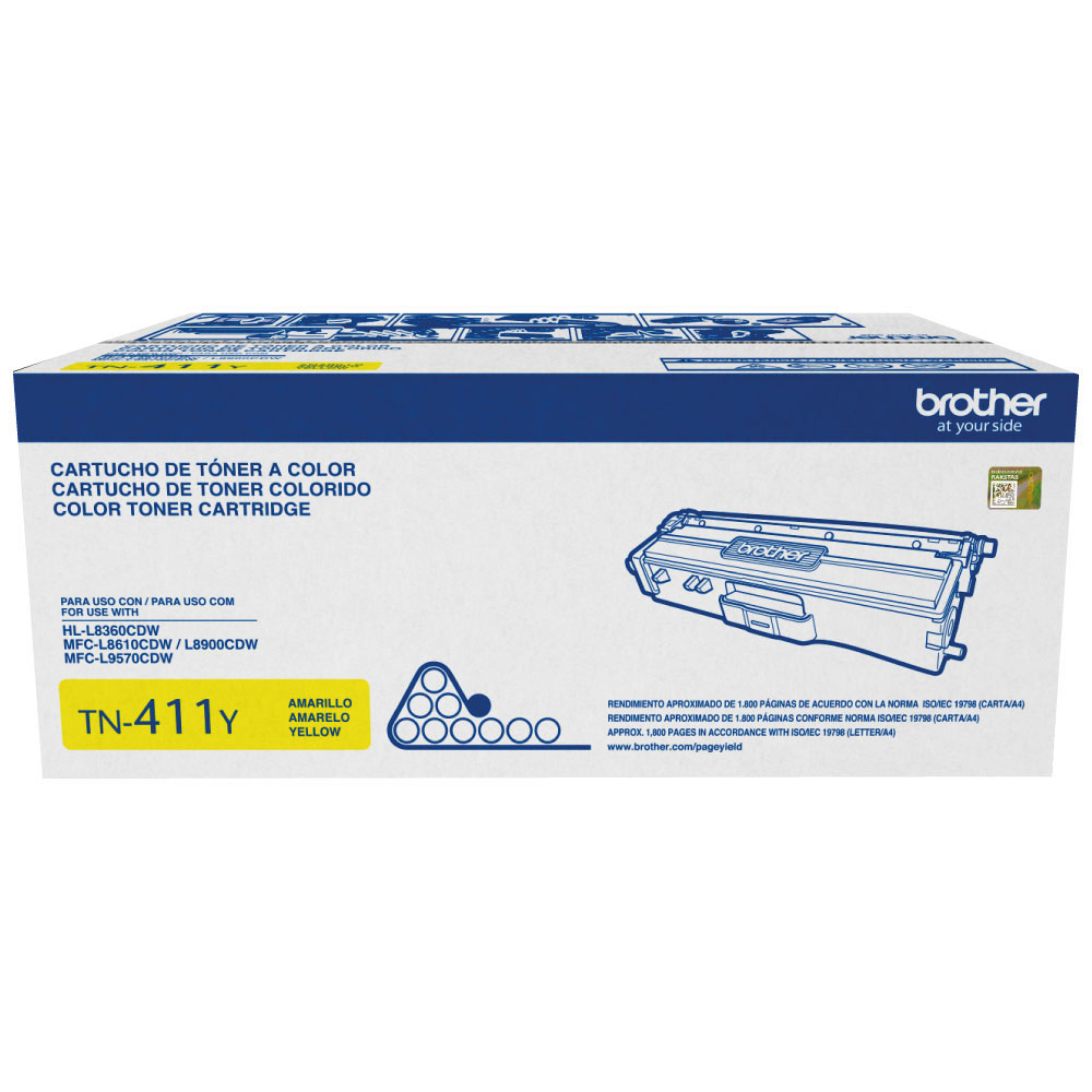 Toner Brother TN-411Y Yellow Mfc-l8900Cdw Original 1 Toner Brother Tn-411Y Yellow Mfc-L8900Cdw Original - Imagen 1