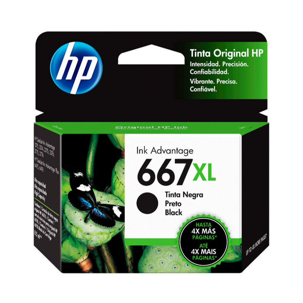 Tinta HP (667Xl) 3YM81Al Black Original