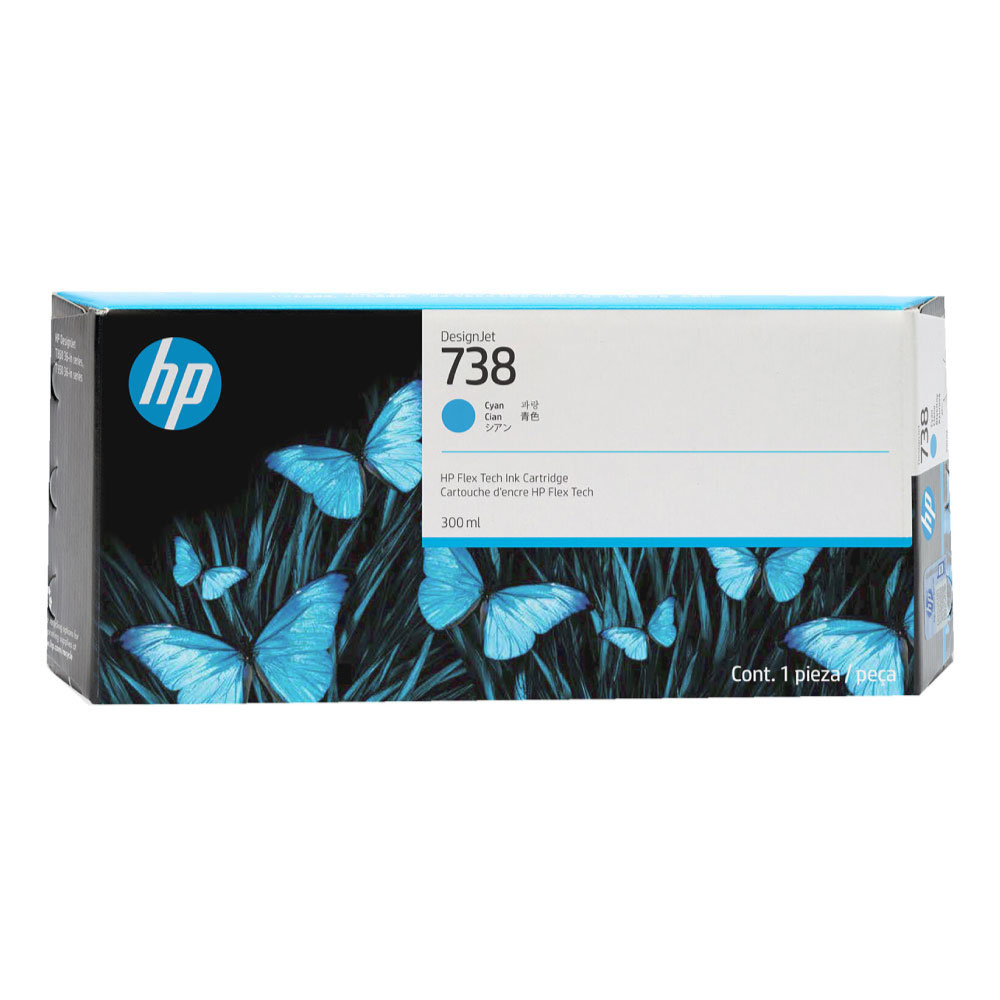 Tinta HP (738) 676M6A Cyan 300ml Original
