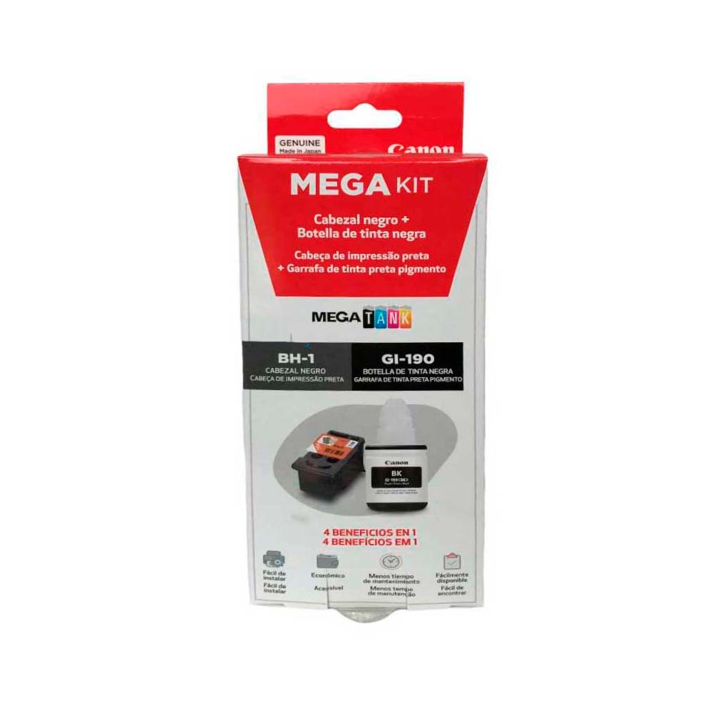 Pack Cabezal Canon Kit BH-1 Negro + tinta GI-190BK Original