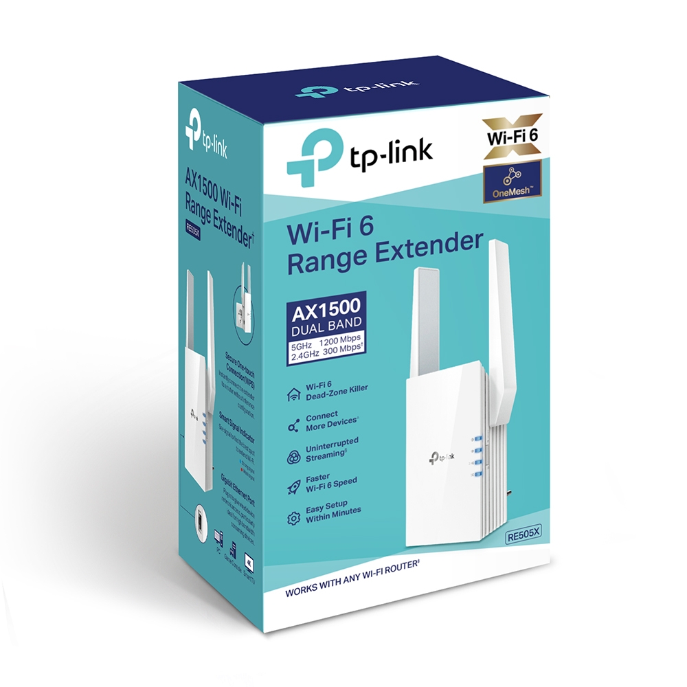 Repetidor TP-LINK RE505X de señal WiFi6 AX1500 doble banda