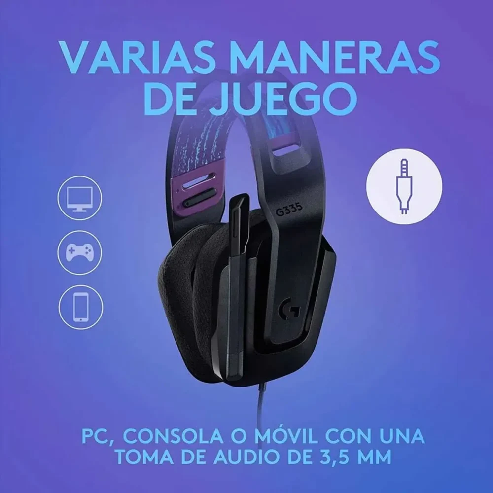 Audífono Gaming Logitech G G335 Alámbrico Negro - Imagen 7