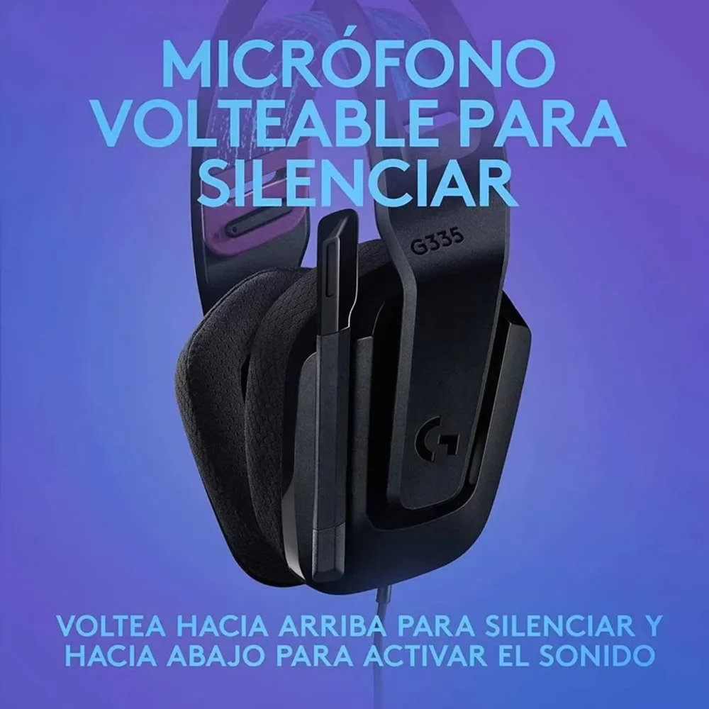 Audífono Gaming Logitech G G335 Alámbrico Negro - Imagen 8