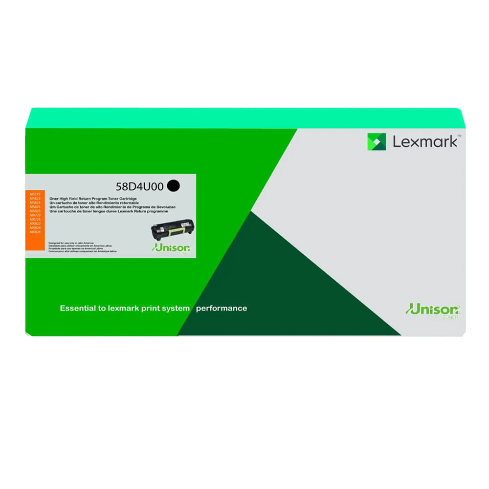 Toner Lexmark 58D4U00 Negro Ms826 55.000 Paginas