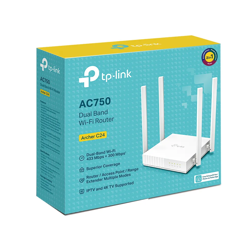 Router Archer C24 AC750 Wi-Fi de doble banda