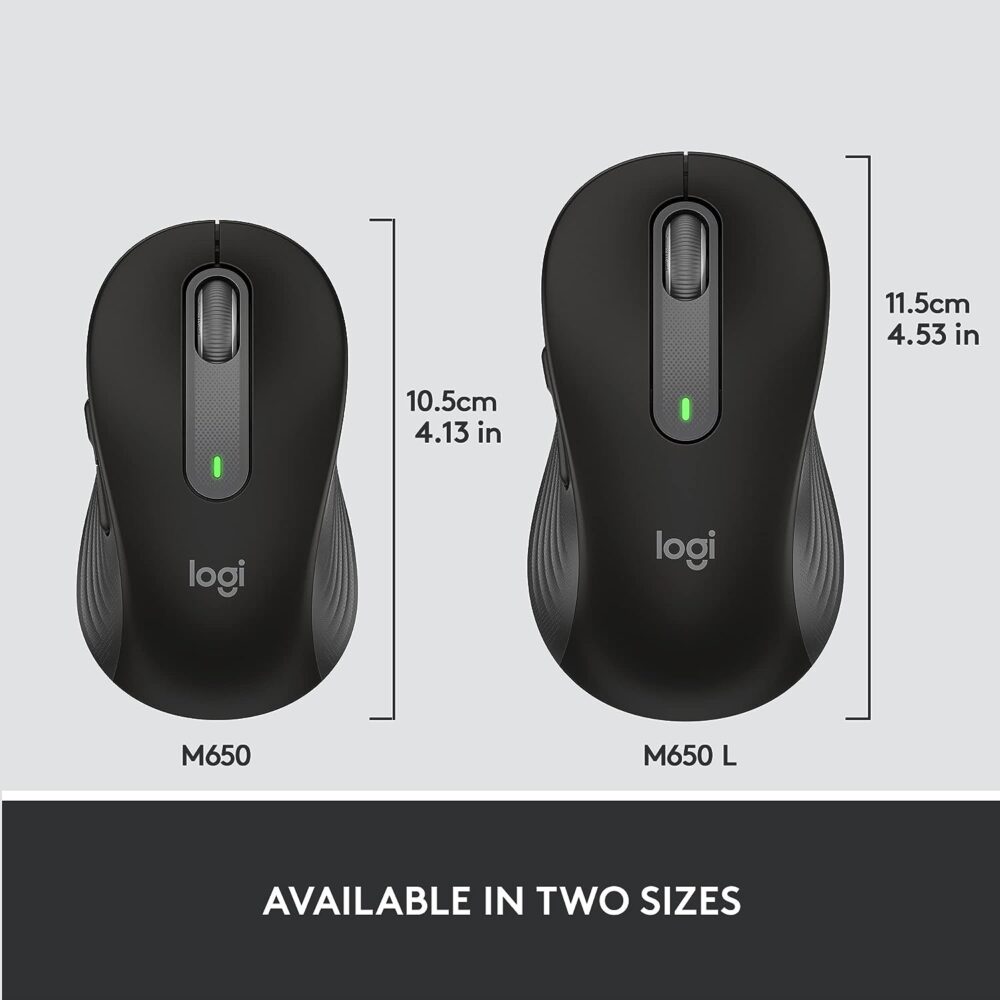 Mouse Logitech Signature M650 Silent Large Left Wireless/Bluetooth Black (910-006234) - Imagen 2