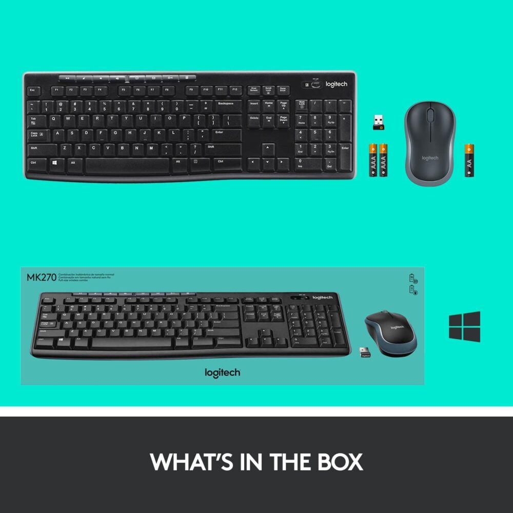 Teclado Logitech + Mouse Mk270 Wireless Usb Black (Pn 920-004432) - Imagen 2
