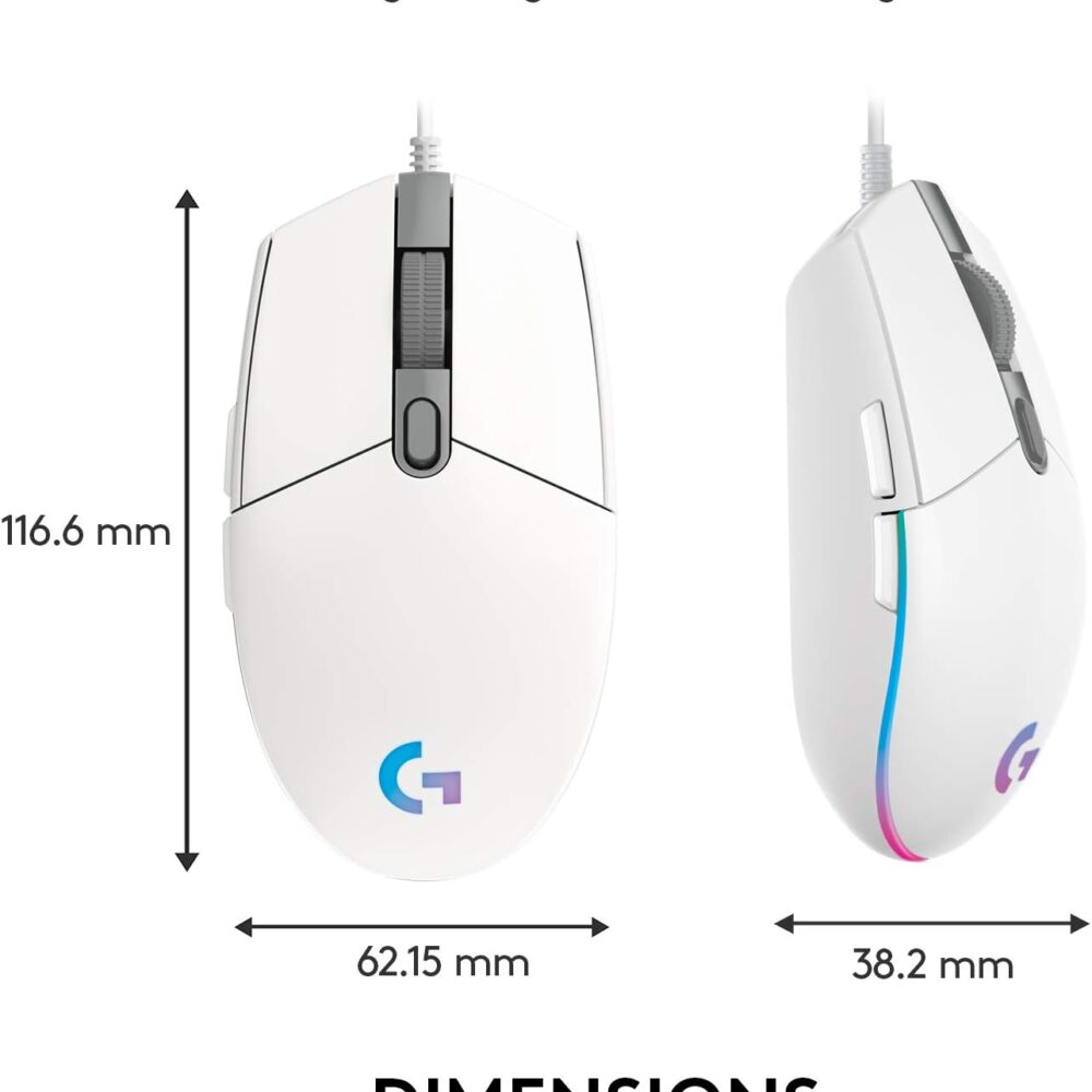 Mouse Logitech G203 Lightsync Optical 8000 Dpi Rgb White (910-005791) - Imagen 7