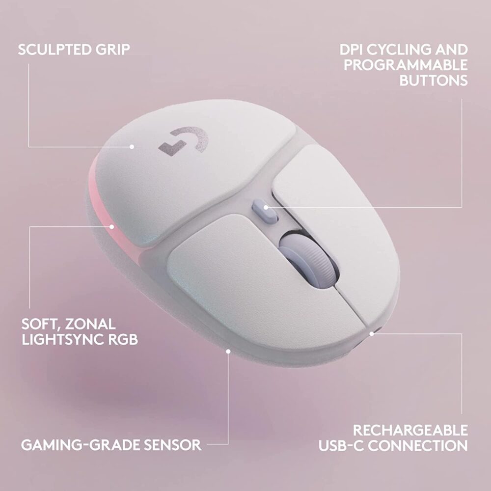 Mouse Logitech G705 Ligthspeed Wireless Lightsync Rgb White (910-006366) Aurora Collection - Imagen 5