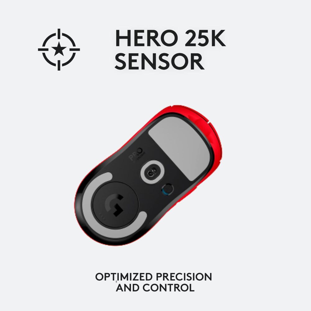 Mouse Logitech G Pro X Superlight Wireless Lightspeed Hero 25K Red (910-006783) - Imagen 4