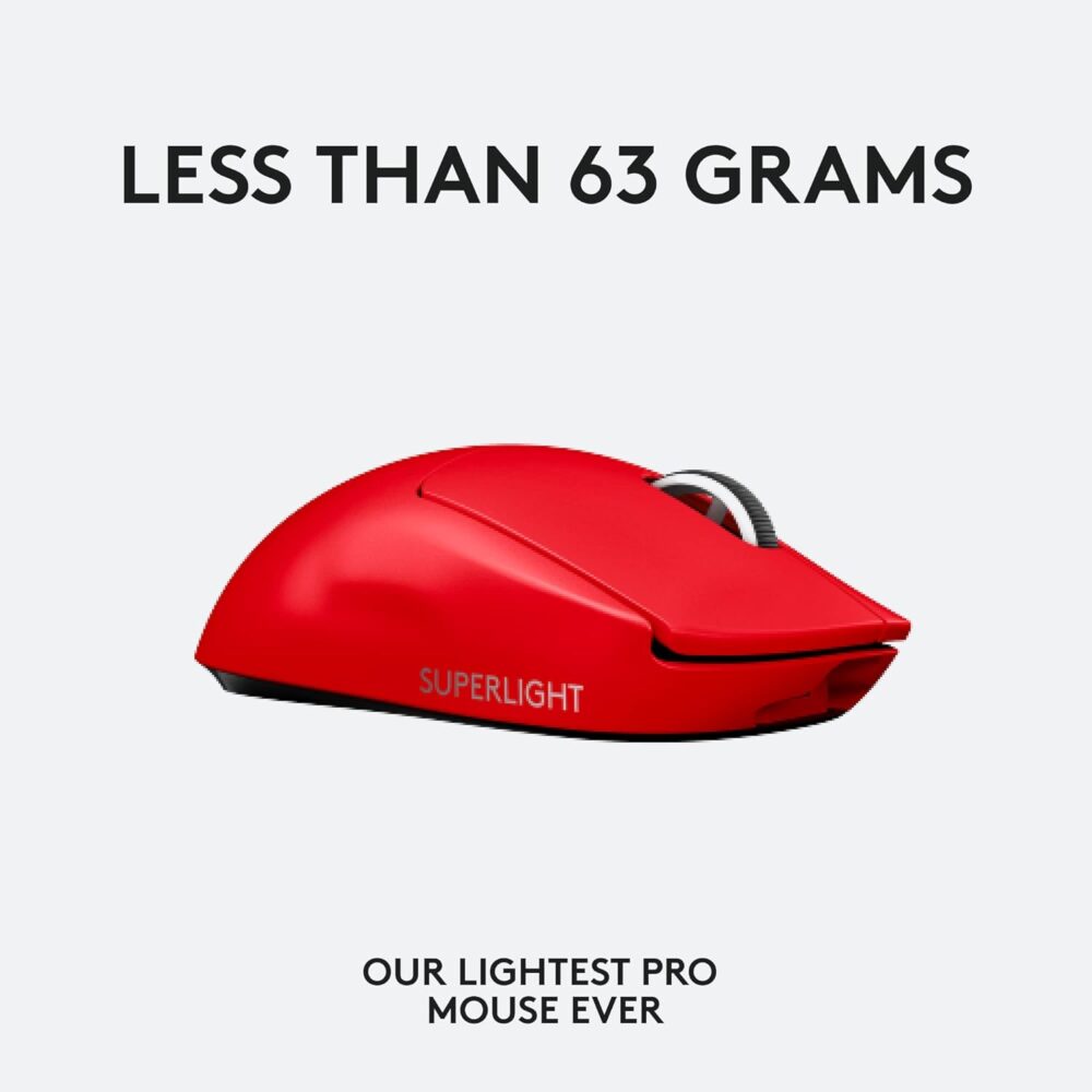 Mouse Logitech G Pro X Superlight Wireless Lightspeed Hero 25K Red (910-006783) - Imagen 2