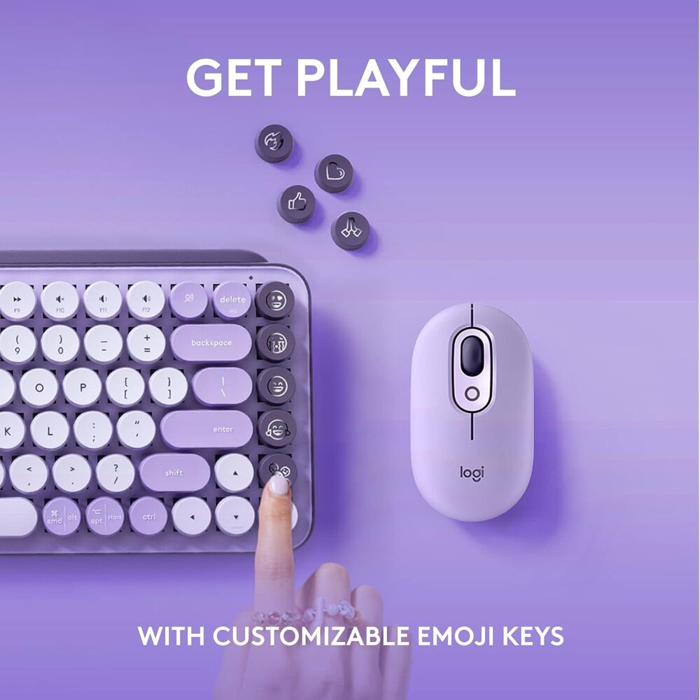 Teclado Logitech Pop Keys Multi-Device Wireless/Bt Cosmos Lavender Lilac (920-011519) - Imagen 3