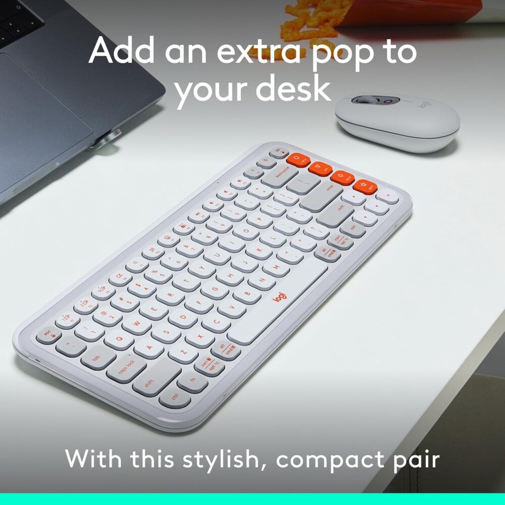 Teclado + Mouse Logitech POP ICON COMBO Off White - Imagen 5