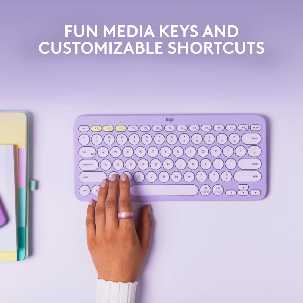 Teclado Logitech K380 Multi-Device Bluetooth Lavender (920-011150) - Imagen 6