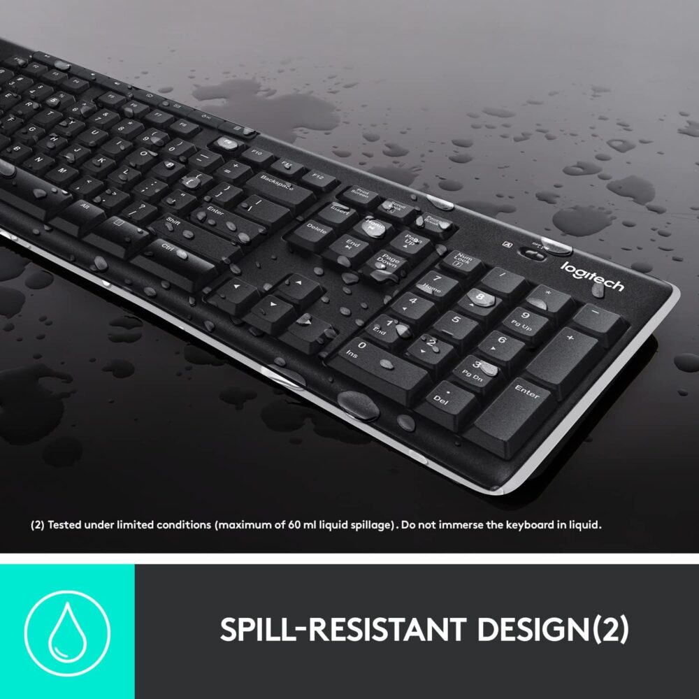 Teclado Logitech K270 Wireless Unifying Usb Sp Black (920-004426) - Imagen 2