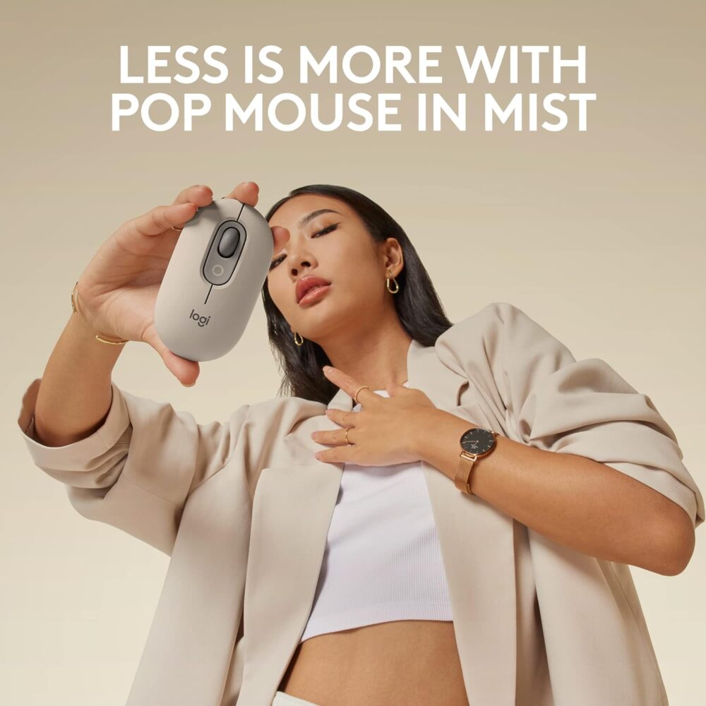 Mouse Logitech Pop Bluetooth Mist Sand Gray (910-006648) - Imagen 2