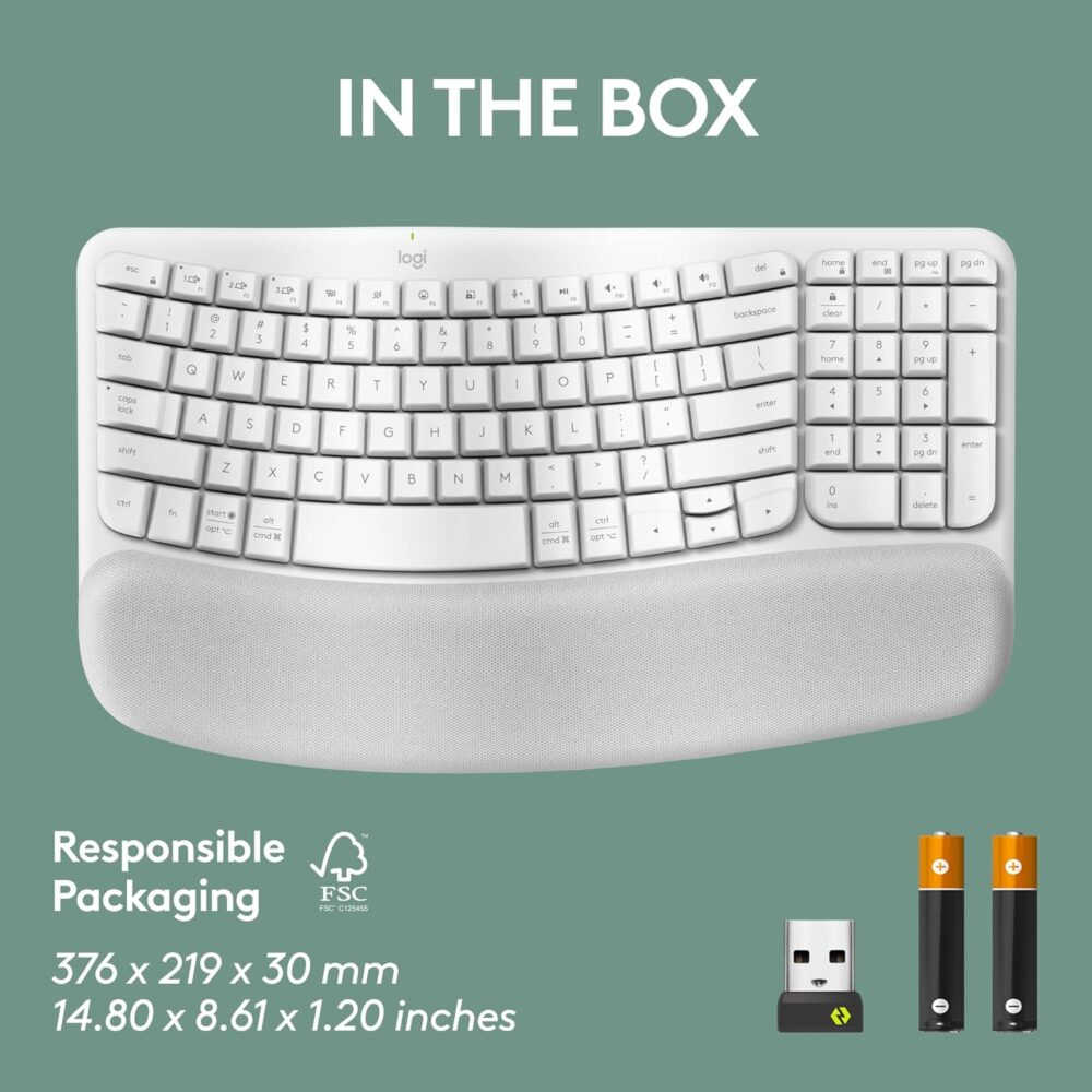 Teclado Logitech Ergo Wave Wireless Bolt/ Bt/ Sp White (920-012279) - Imagen 3