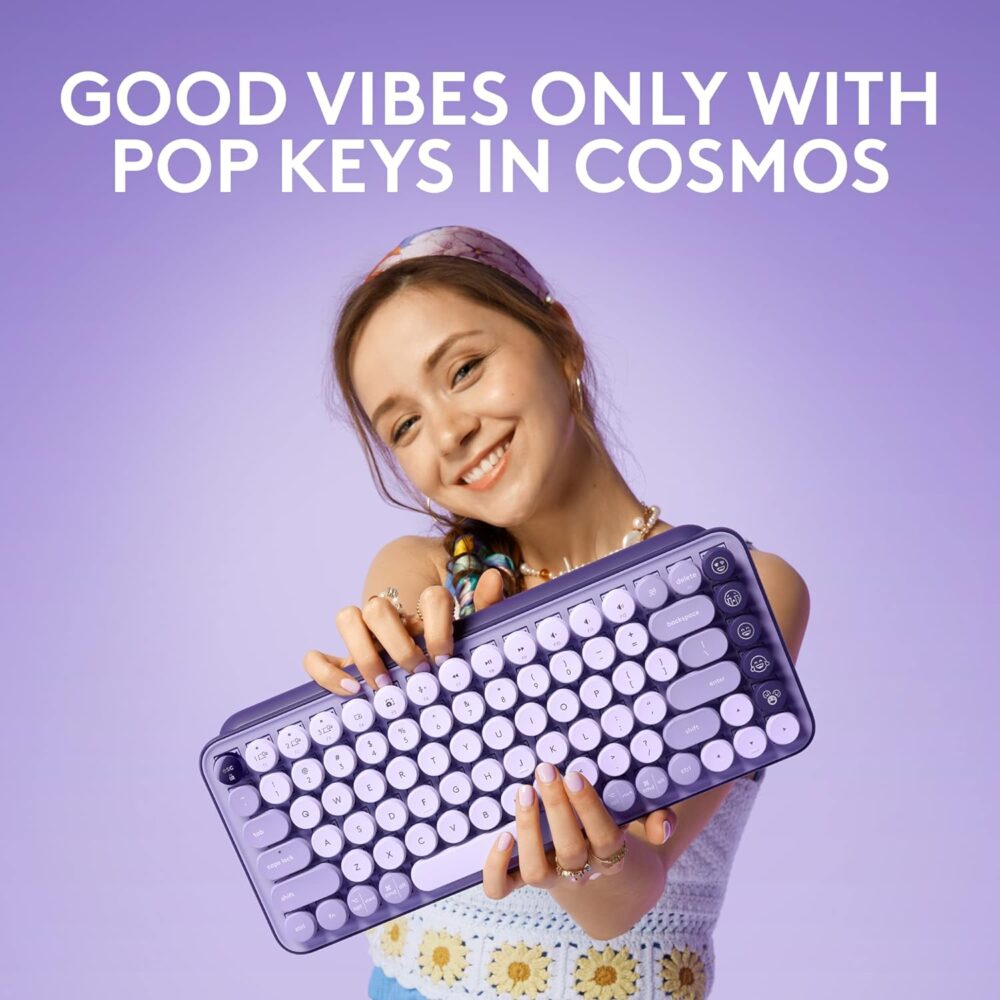 Teclado Logitech Pop Keys Multi-Device Wireless/Bt Cosmos Lavender Lilac (920-011519) - Imagen 2