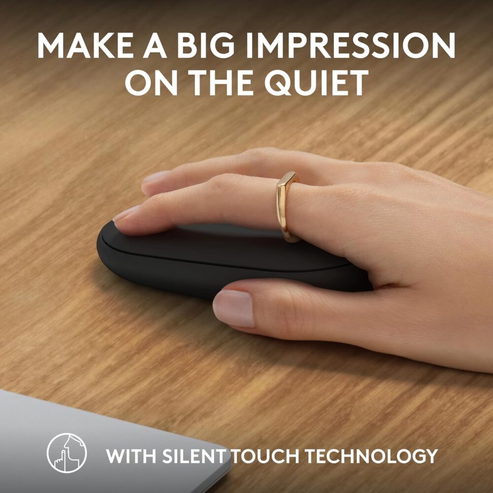 Mouse Logitech Pebble Mouse 2 M350s — Wireless Bluetooth / USB | Tonal Graphite (LAT) - Imagen 7