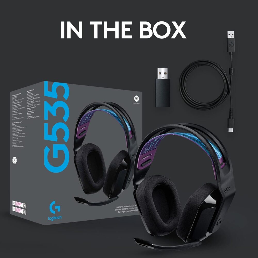 Audifono C/Microf. Logitech G535 Lightspeed Wireless Black (981-000971) - Imagen 5