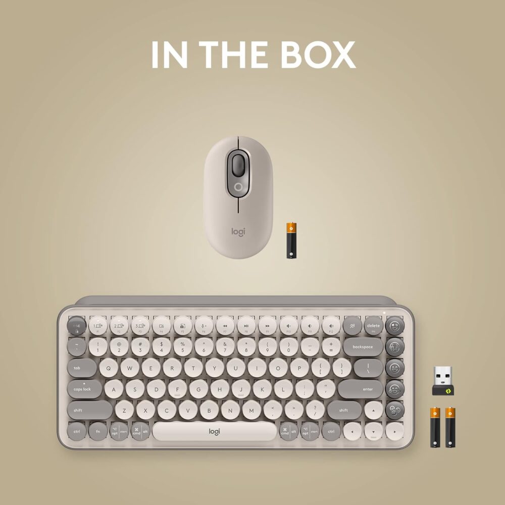 Teclado Logitech Pop Keys Multi-Device Wireless/Bt Mist Sand Gray (920-011518) - Imagen 2