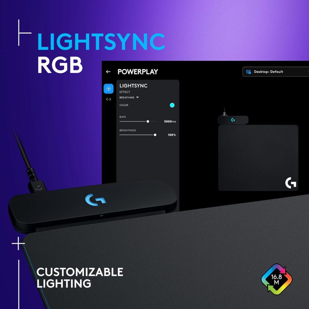 Pad Mouse Logitech Powerplay Wireless Charger Lightspeed Rgb (943-000109) - Imagen 6