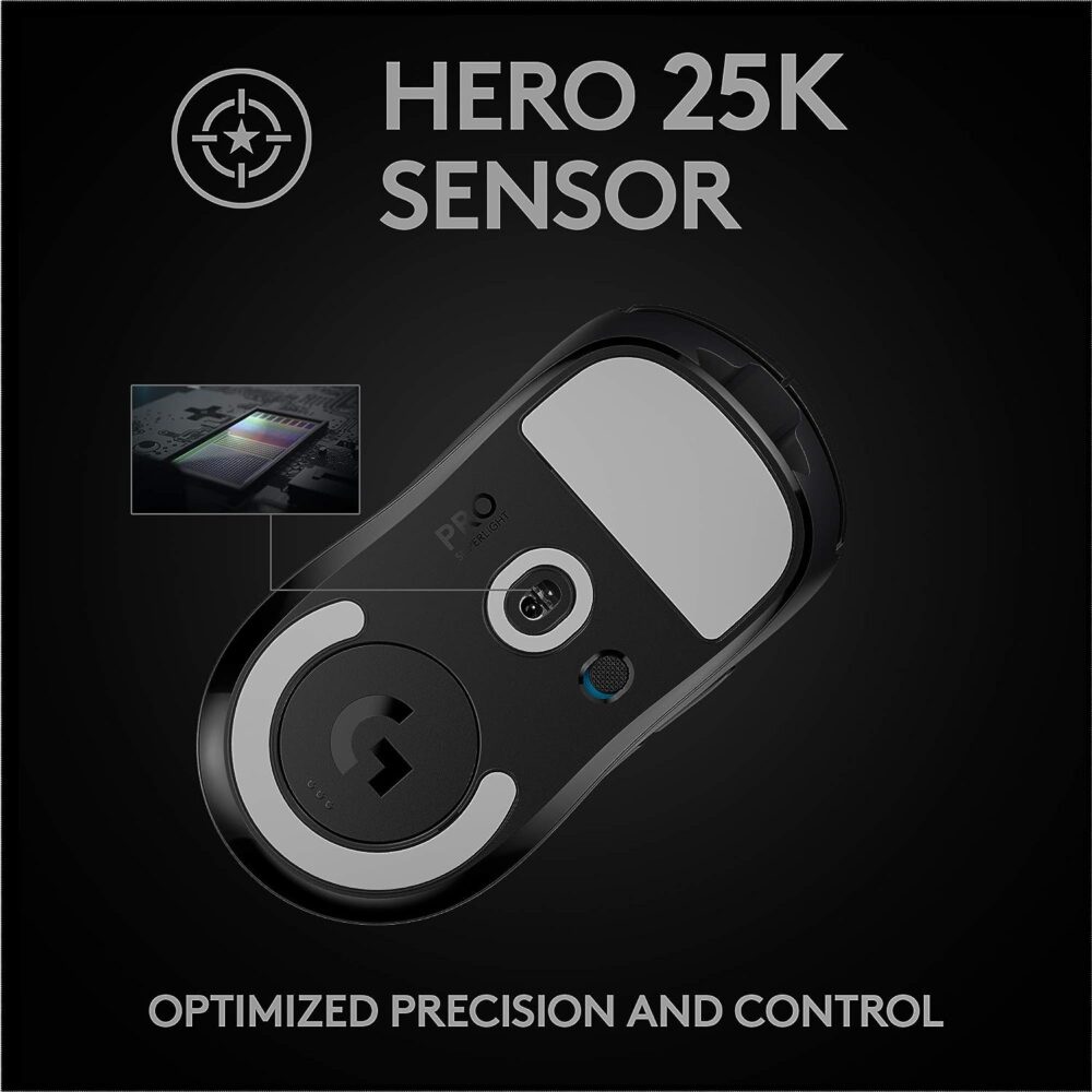 Mouse Logitech G Pro X Superlight Wireless Lightspeed Hero 25K Black (910-005878) - Imagen 4