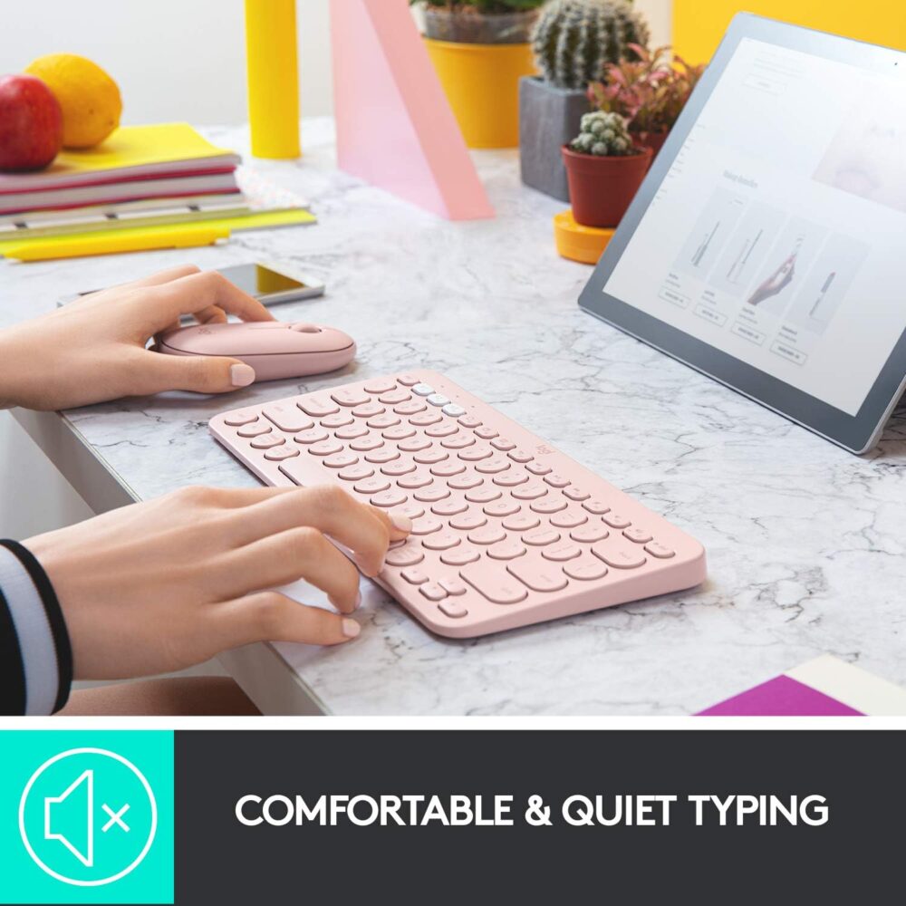 Teclado Logitech Pebble 2 K380S Bluetooth/Wireless Sp Rose (920-011785) - Imagen 2