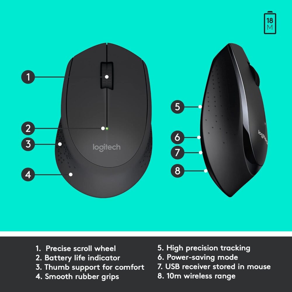 Teclado Logitech + Mouse Mk345 Wireless Usb Sp Black (Pn 920-007820) - Imagen 4