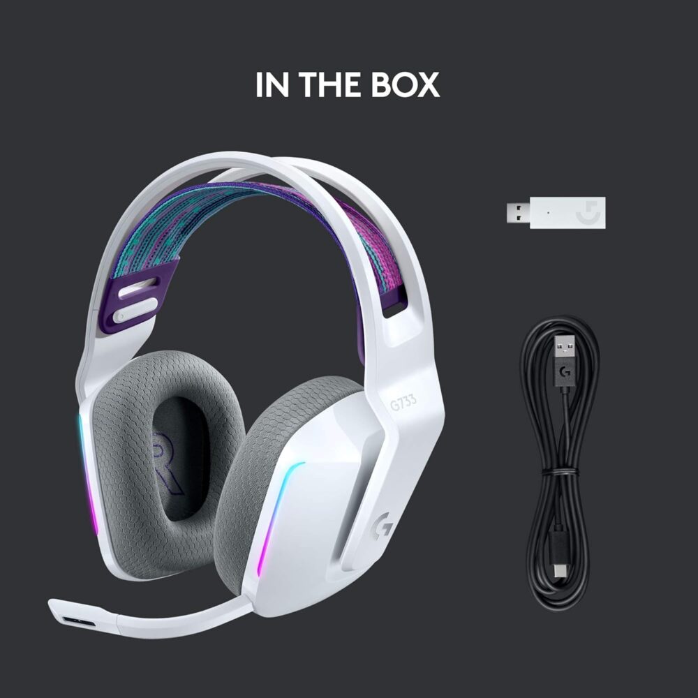 Audífono Gaming Logitech G733 LIGHTSPEED Inalámbrico Blanco - Imagen 6