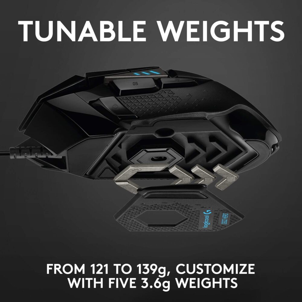 Mouse Logitech G502 Hero 16000 Dpi Rgb Black (910-005469) - Imagen 7