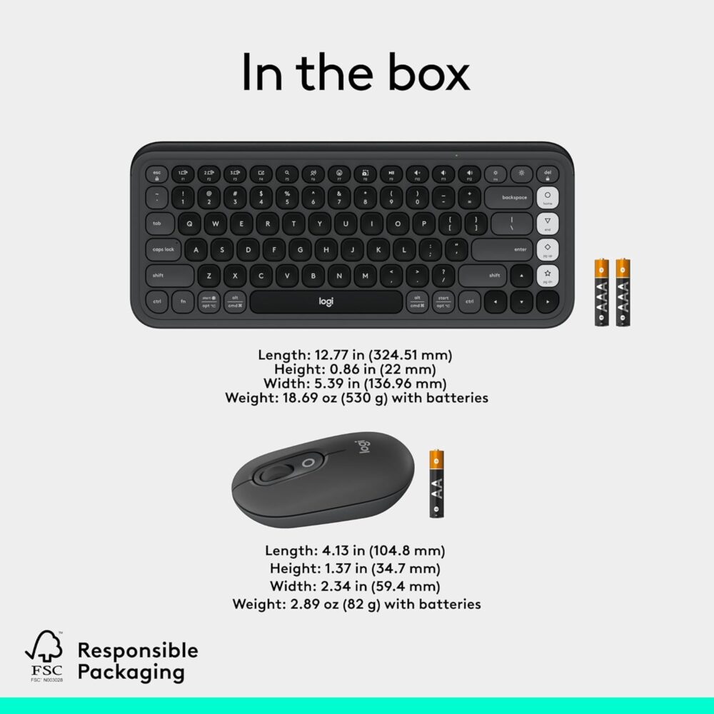 Teclado + mouse Logitech POP ICON COMBO Graphite - Imagen 2