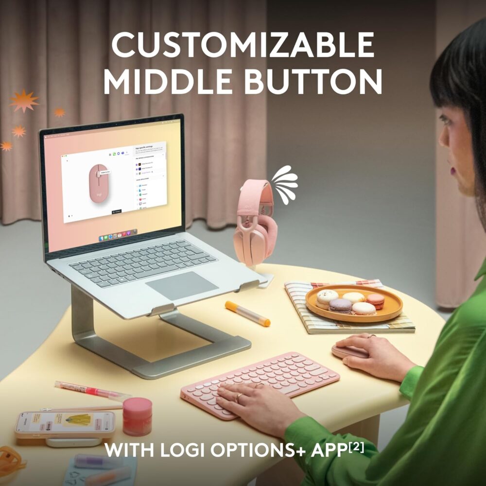 Mouse Logitech Pebble Mouse 2 M350s — Wireless Bluetooth / USB | Tonal Graphite (LAT) - Imagen 8