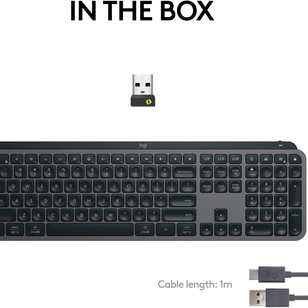 Teclado Logitech Mx keys S Illuminated Wireless / Bt Black Sp (920-011561) - Imagen 2