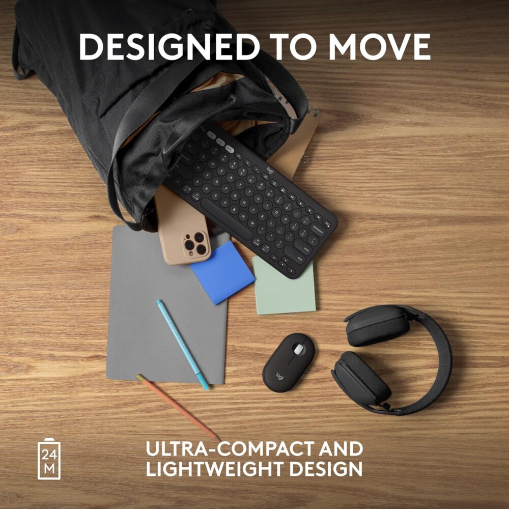 Mouse Logitech Pebble Mouse 2 M350s — Wireless Bluetooth / USB | Tonal Graphite (LAT) - Imagen 5