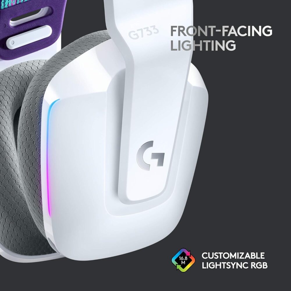Audífono Gaming Logitech G733 LIGHTSPEED Inalámbrico Blanco - Imagen 4