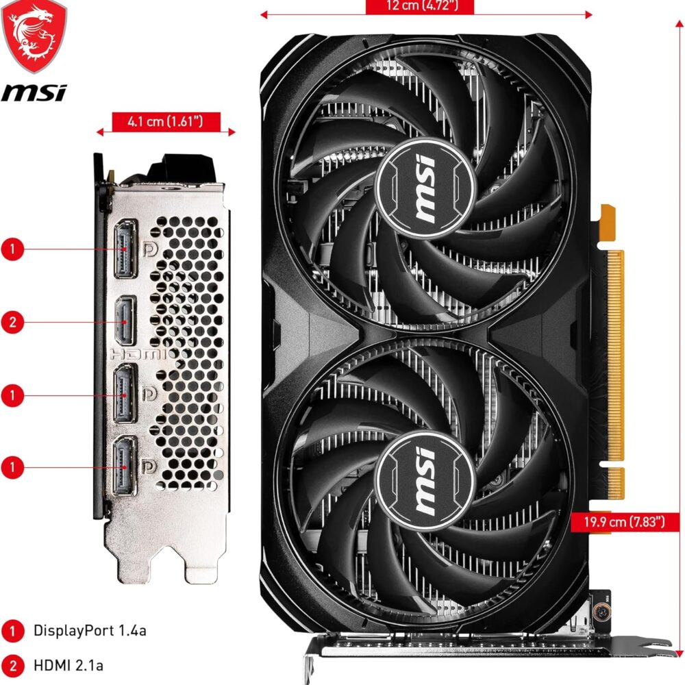 Tarjeta De Video, MSI Ventus 2X Rtx 4060 8GB GDDR6 PCIe Gen 4.0 x8 - Imagen 2