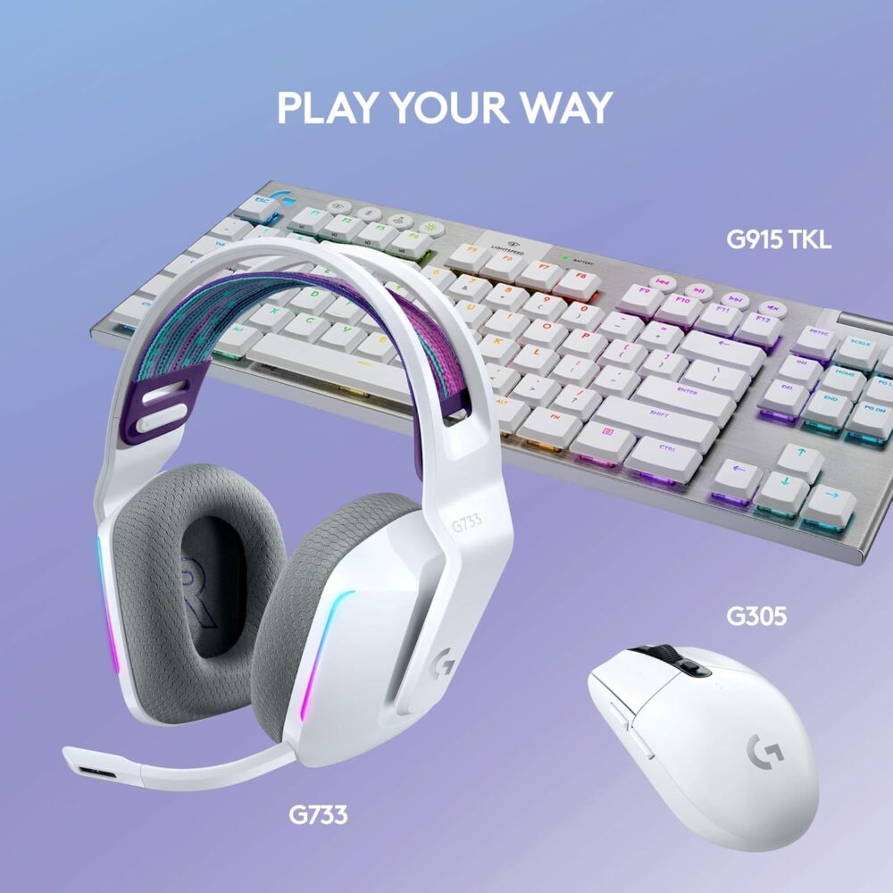 Audífono Gaming Logitech G733 LIGHTSPEED Inalámbrico Blanco - Imagen 8