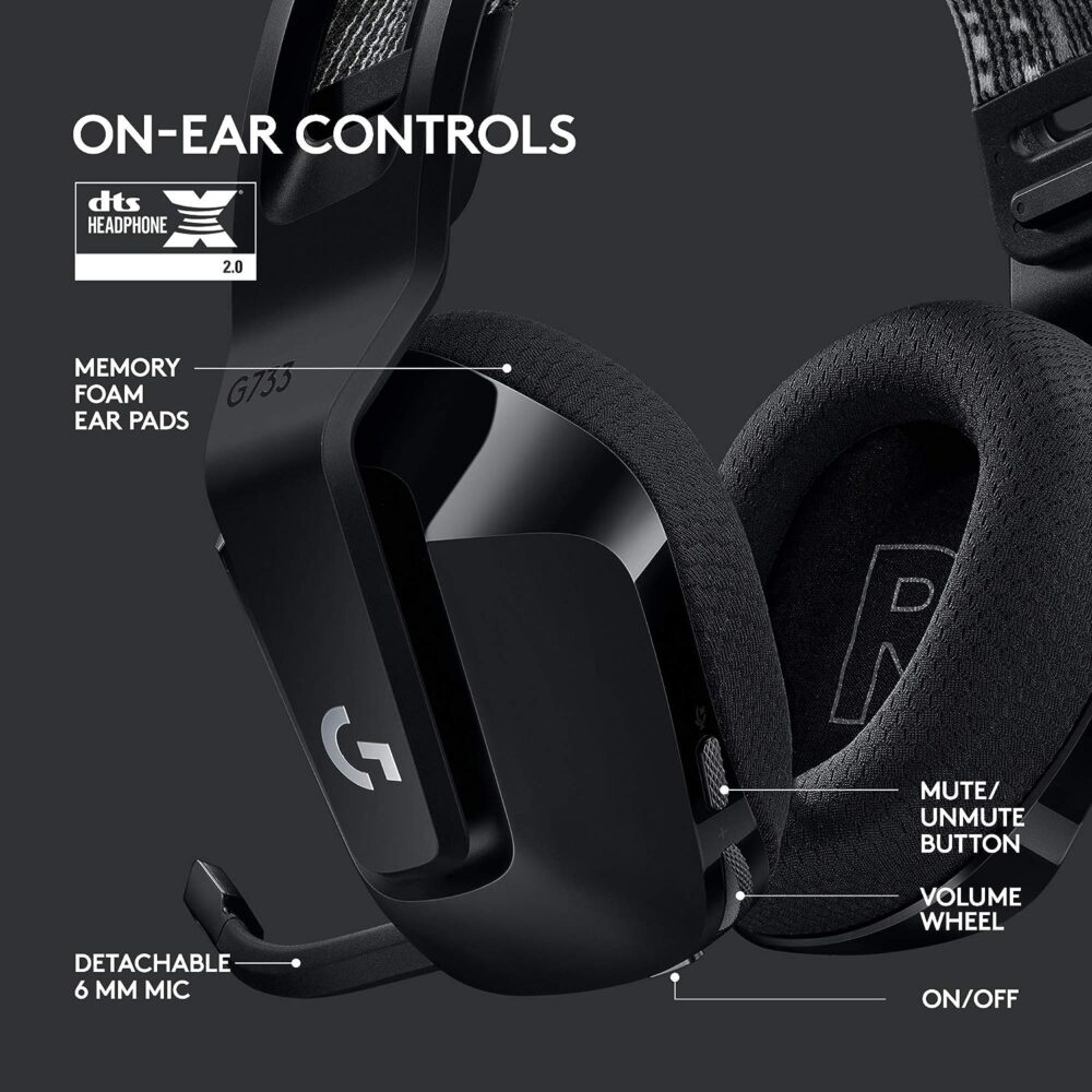 Audifono C/Microf. Logitech G733 Lightspeed Black (981-000863) - Imagen 5