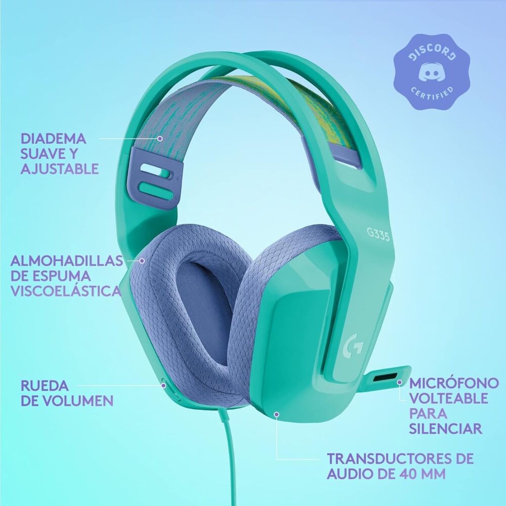 Audifono C/Microf. Logitech G335 Mint (981-001023) - Imagen 3