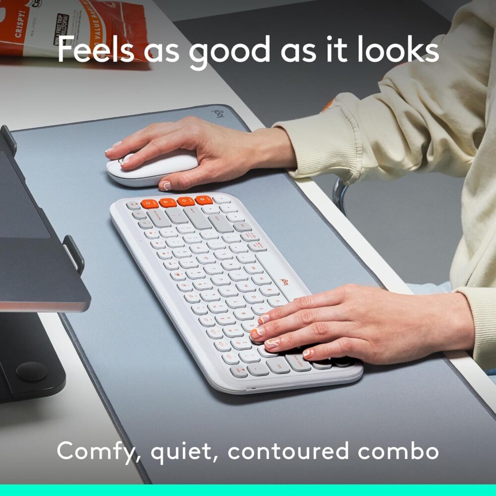 Teclado + Mouse Logitech POP ICON COMBO Off White - Imagen 4