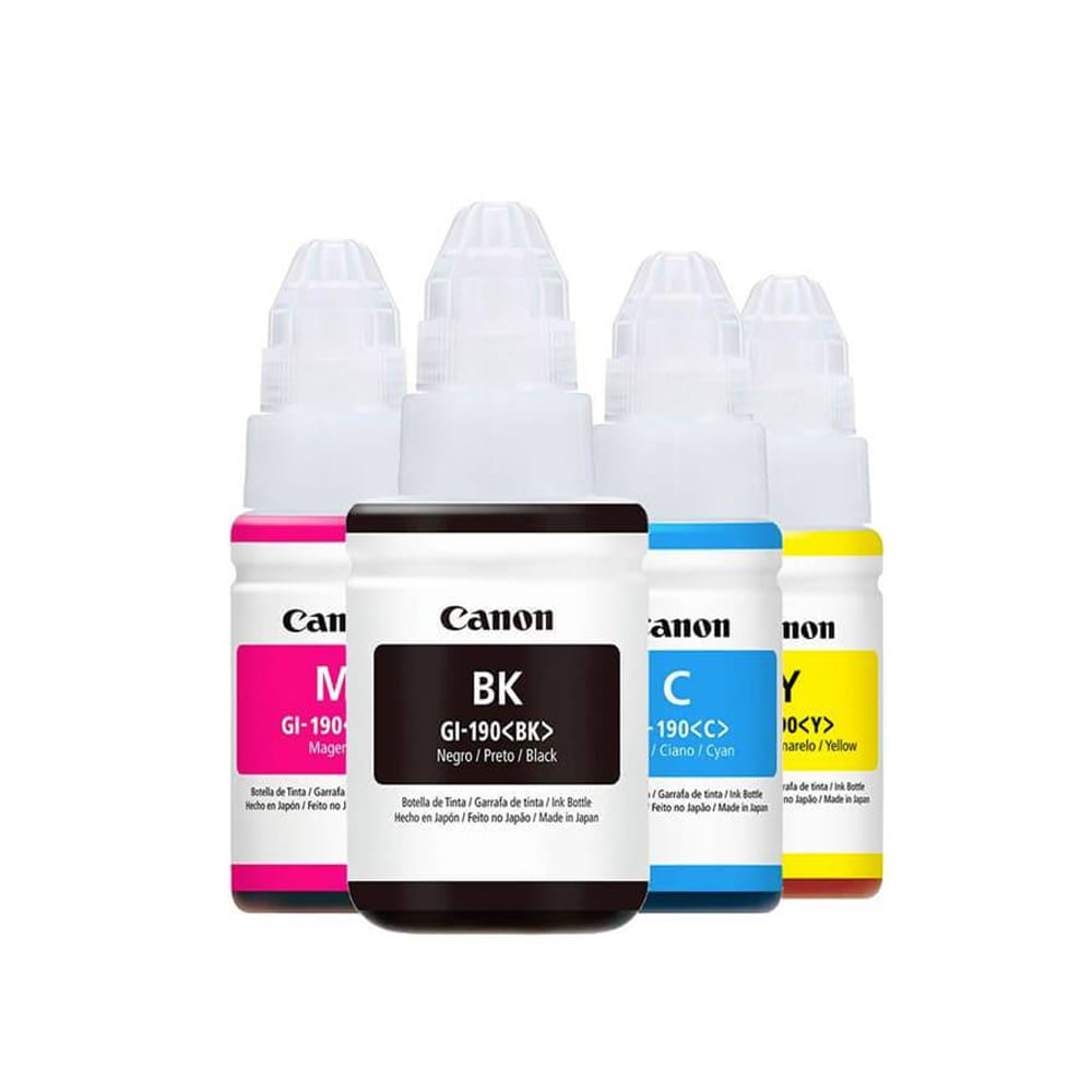 Tinta Canon GI-190 kit x4 Colores CMYBK Originales