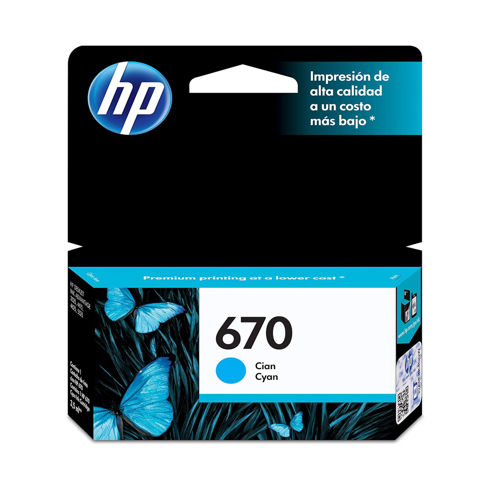 Tinta Hp Cz114Al (670) Cyan (300 Pag)